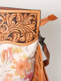 American Darling Clutch Hand Tooled Saddle Blanket Fabric Genuine Leather Western Women Bag Handbag Purse | Purses for Cute