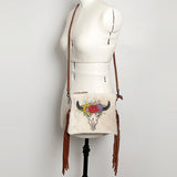 American Darling Western Small Crossbody Bag – Genuine Hair-On Cowhide Leather with Fringes, Adjustable Strap, Handcrafted in Texas