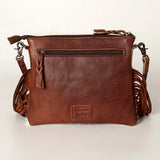 American Darling Western Small Crossbody Bag – Genuine Hair-On Cowhide Leather with Fringes, Adjustable Strap, Handcrafted in Texas