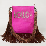 American Darling Messenger Hand Tooled Hair On Genuine Leather W.