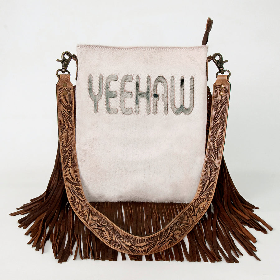 American Darling Messenger Hand Tooled Hair On Genuine Leather Western Women Bag Handbag Purse | Cute