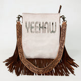 American Darling Messenger Hand Tooled Hair On Genuine Leather W.