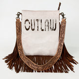 American Darling Messenger Hand Tooled Hair On Genuine Leather W.