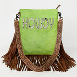 American Darling Messenger Hand Tooled Hair On Genuine Leather W.