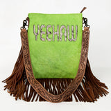 American Darling Messenger Hand Tooled Hair On Genuine Leather W.