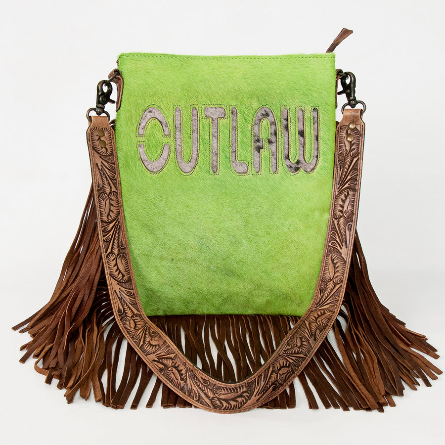 American Darling Messenger Hand Tooled Hair On Genuine Leather Western Women Bag Handbag Purse | Cute