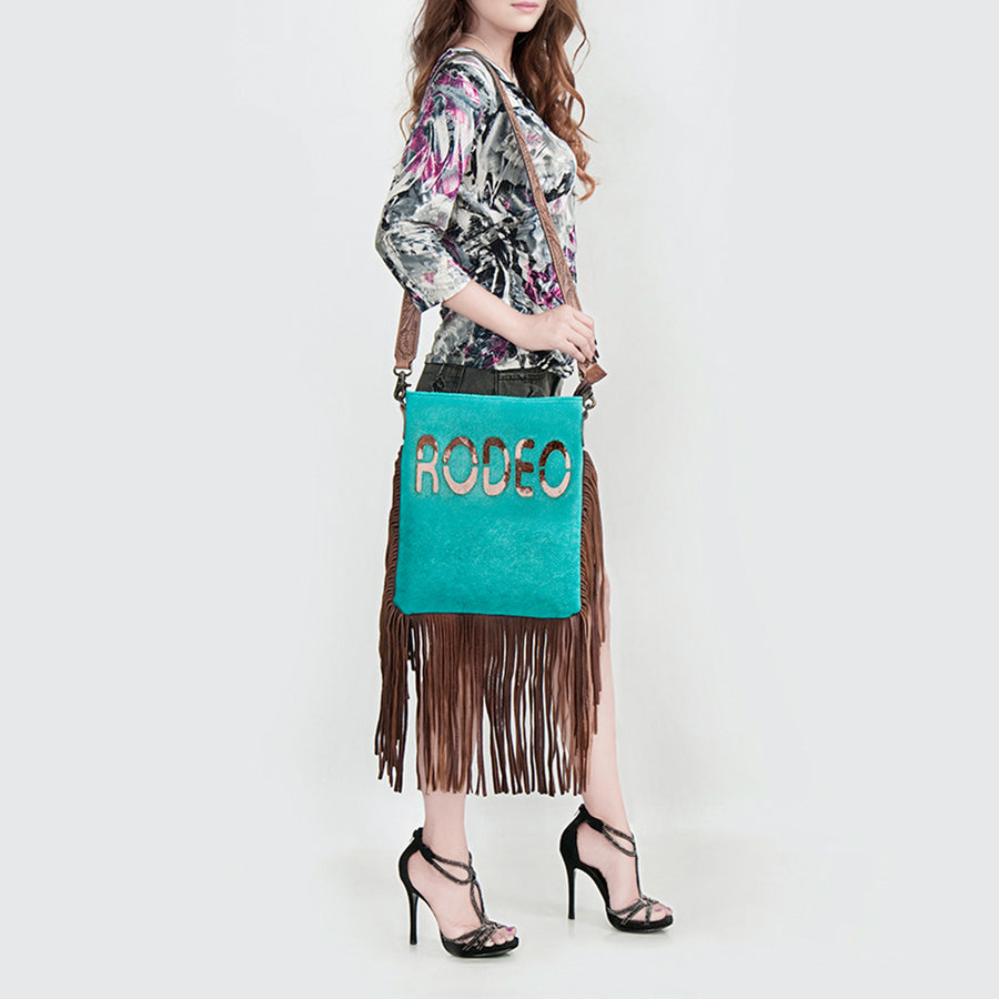 American Darling Messenger Hand Tooled Hair On Genuine Leather Western Women Bag Handbag Purse | Cute