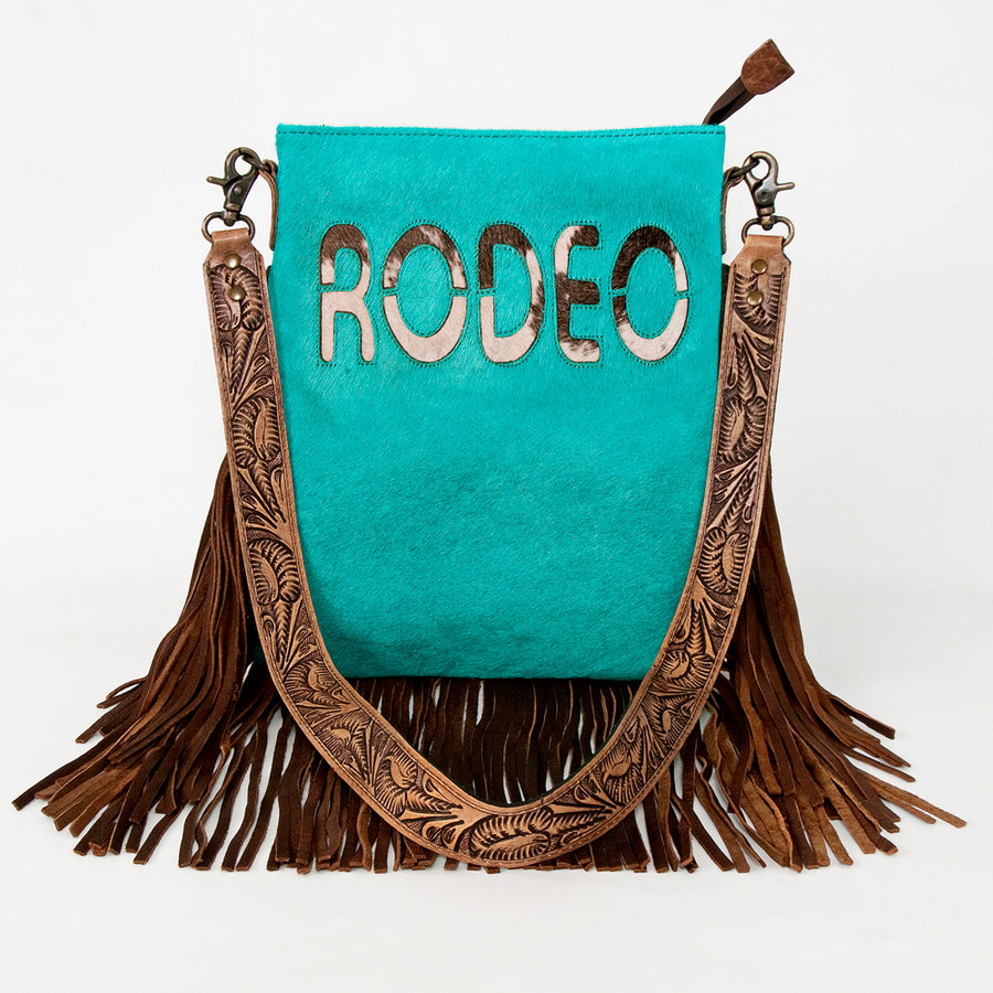 American Darling Messenger Hand Tooled Hair On Genuine Leather Western Women Bag Handbag Purse | Cute