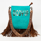 American Darling Messenger Hand Tooled Hair On Genuine Leather W.