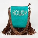 American Darling Messenger Hand Tooled Hair On Genuine Leather W.