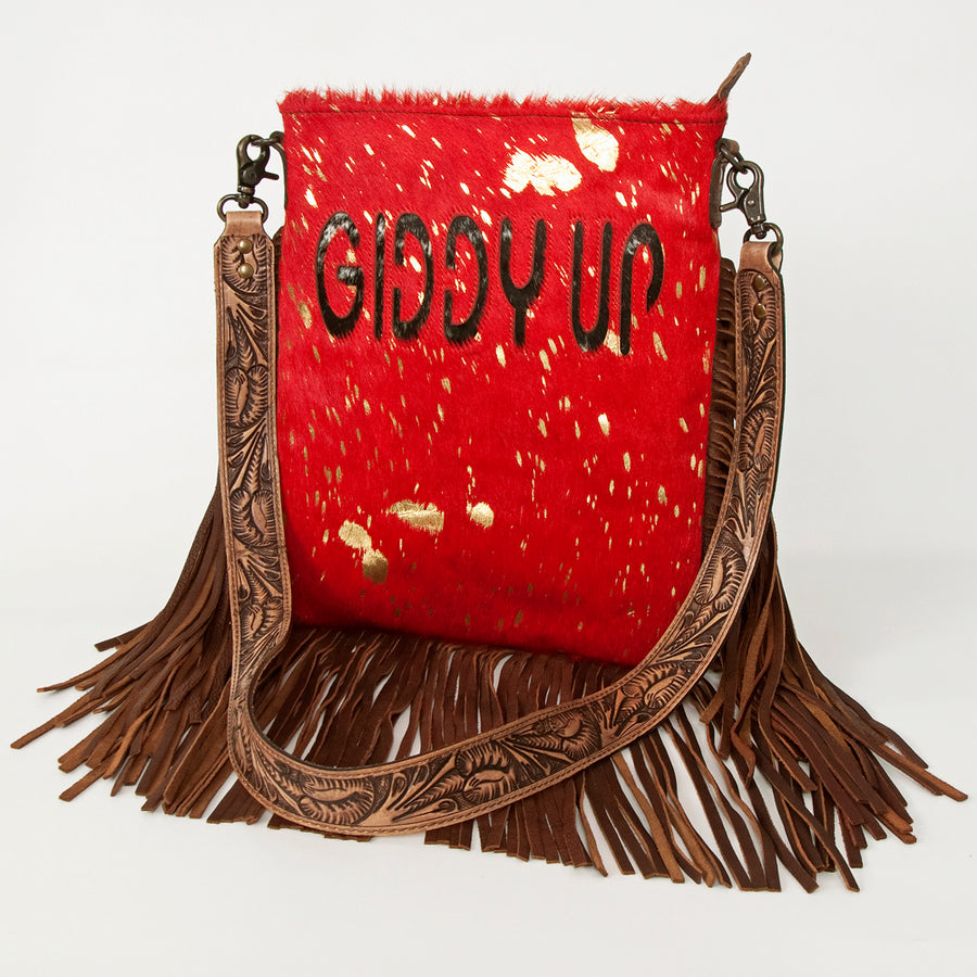 American Darling Large Crossbody Hair On Genuine Leather Western Women Bag Handbag Purse | Cute - Uhorse