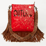 American Darling Messenger Hand Tooled Hair On Genuine Leather W.