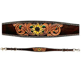 Bar H Equine Western Horse Hand Tooled Genuine Leather Wither Strap Brown