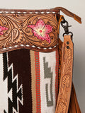 American Darling Signature Crossbody Hand Tooled Saddle Blanket Genuine Leather Women Bag Western Handbag Purse