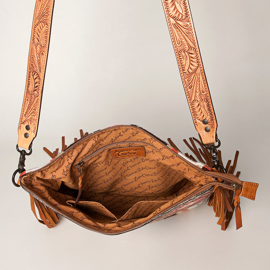 American Darling Signature Crossbody Hand Tooled Saddle Blanket Genuine Leather Women Bag Western Handbag Purse