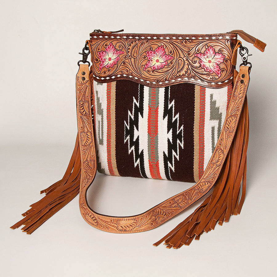 American Darling Signature Crossbody Hand Tooled Saddle Blanket Genuine Leather Women Bag Western Handbag Purse - Uhorse