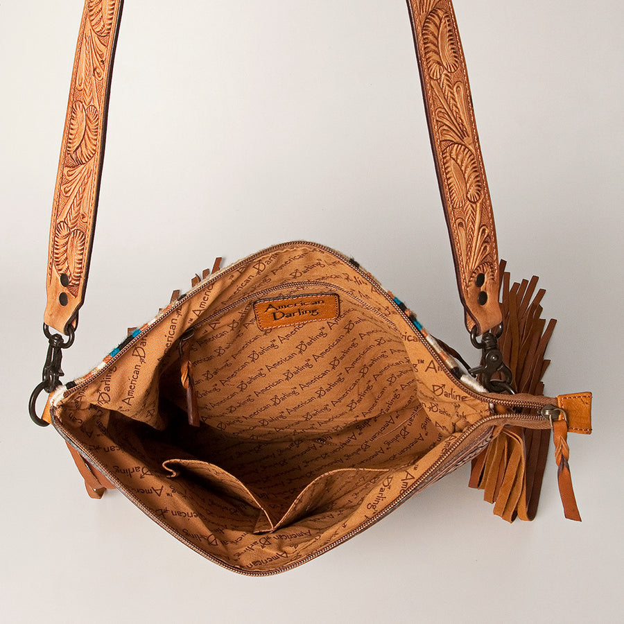 American Darling Signature Crossbody Hand Tooled Saddle Blanket Genuine Leather Women Bag Western Handbag Purse