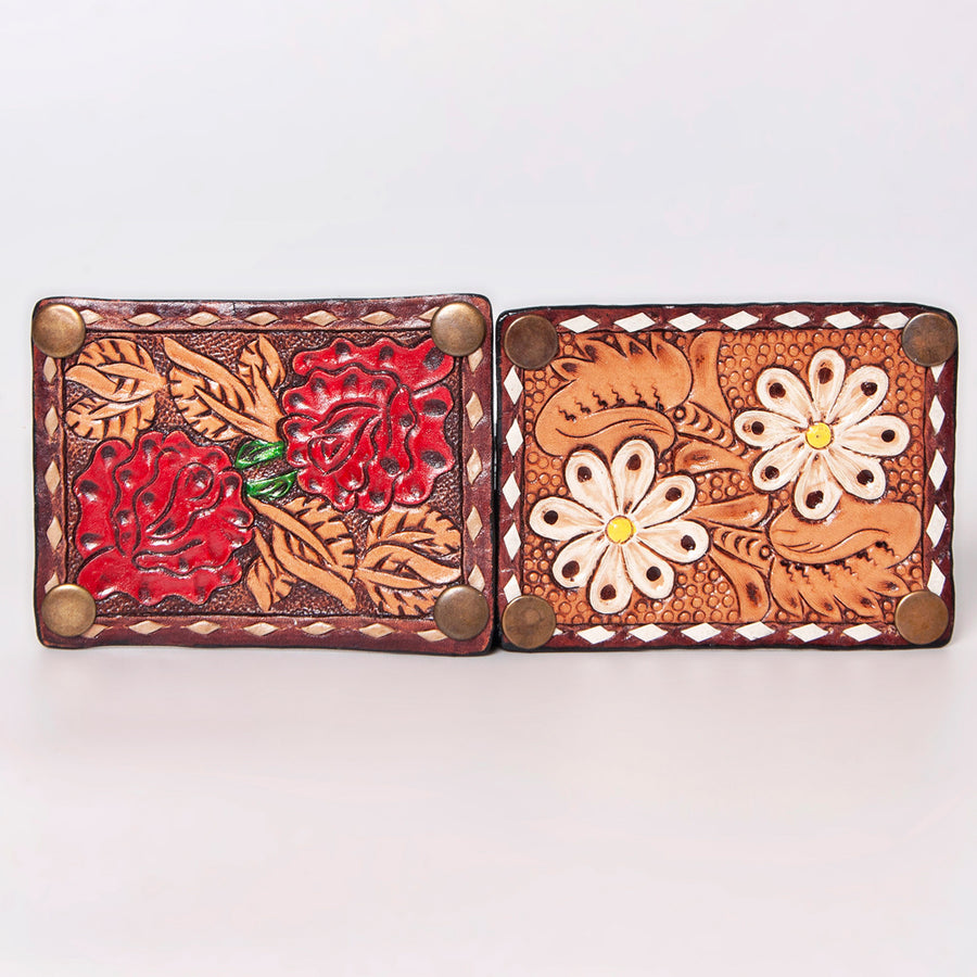 American Darling Cross body Bag, Hand Tooled Floral Leather, Hair-On Cowhide with Fringes, Western Handcrafted Purse