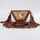 American Darling Clutch Hand Tooled Hair-On Genuine Leather Women Bag Western Handbag Purse