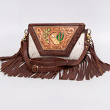 American Darling Clutch Hand Tooled Hair-On Genuine Leather Women Bag Western Handbag Purse