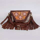 American Darling Clutch Hand Tooled Hair-On Genuine Leather Women Bag Western Handbag Purse