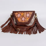 American Darling Clutch Hand Tooled Hair-On Genuine Leather Women Bag Western Handbag Purse