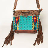 American Darling Clutch Hand Tooled Hair on Genuine Leather Western Women Bag Handbag Purse | Purses for Cute