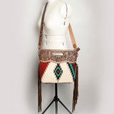 American Darling Clutch Hand Tooled Hair on Genuine Leather W. Women