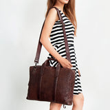 Never Mind Nmbgz133 Briefcase Vintage Handmade Genuine Cowhide Leather Women Bag Western Handbag Purse