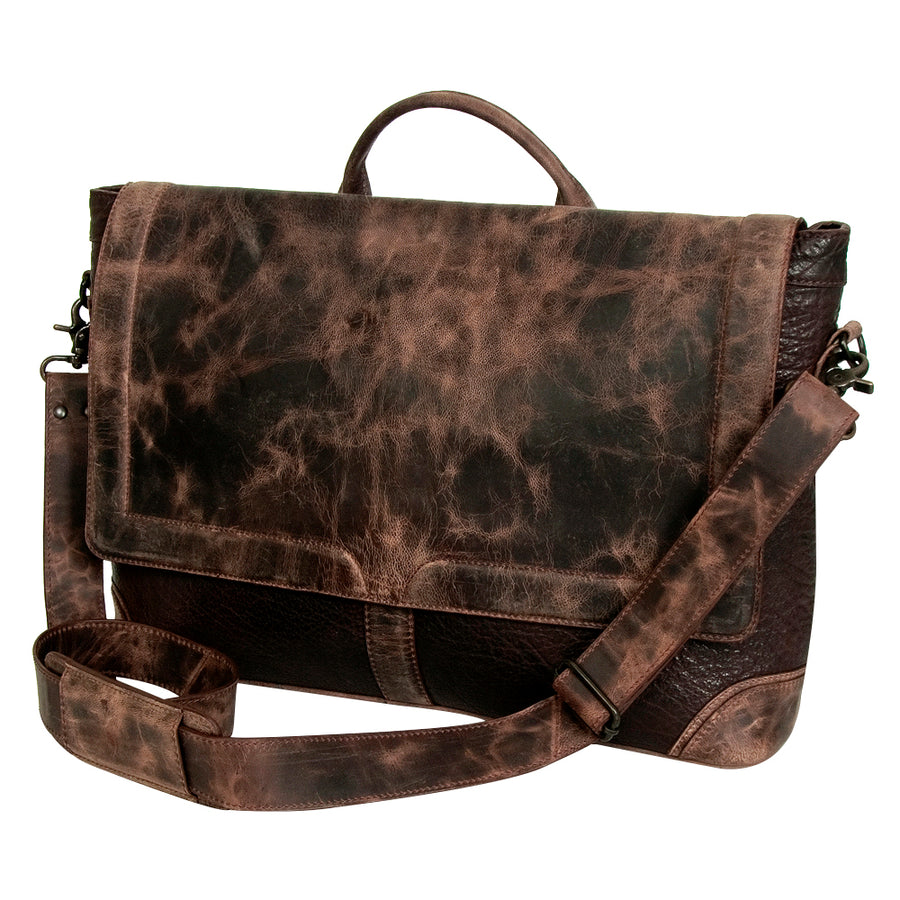 Never Mind Nmbgz134 Briefcase Vintage Handmade Genuine Cowhide Leather by Hilason – Cowboy and equestrian accessories