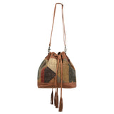 OHLAY KB344 Bucket Upcycled Wool Genuine Leather women bag western handbag purse