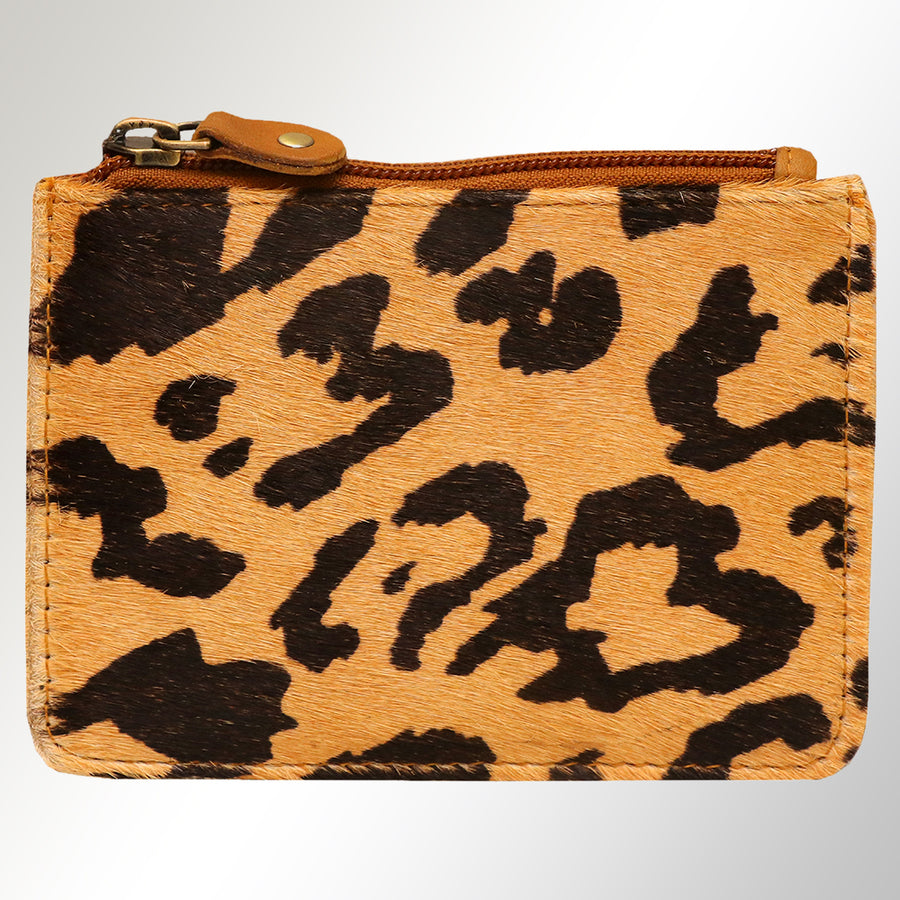 Leopard print calf hair leather coin purse - Uhorse