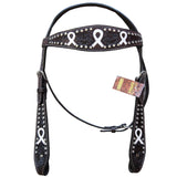 Hilason Western Horse Headstall & Breast Collar American Leather Black