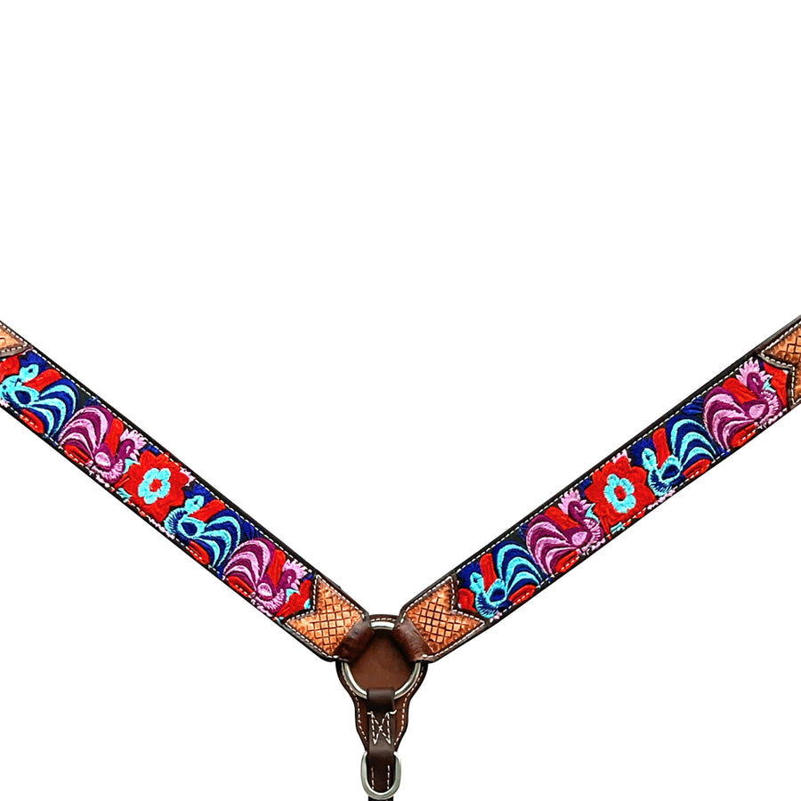 Bar H Equine Western Leather Horse Headstall and Breast Collar Brown - Uhorse