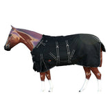 75 In Hilason 600D Winter Waterproof Horse Turnout Blanket Belly Wrap Black - Uhorse