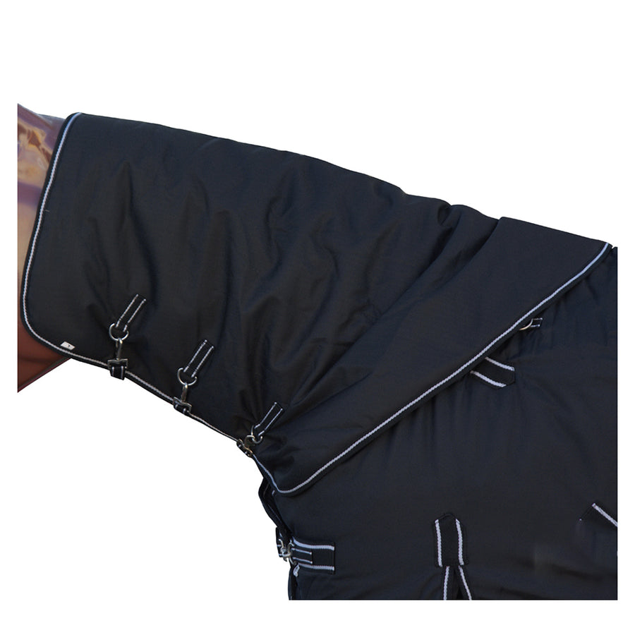 Hilason 600D Winter Waterproof Poly Turnout Horse Hood Neck Cover Black - Uhorse
