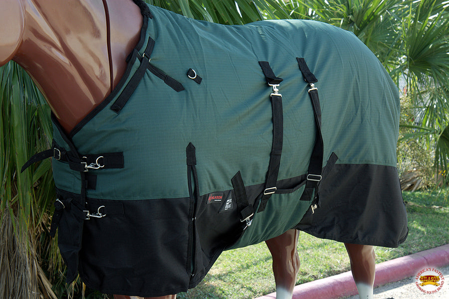 HILASON 600D Winter Waterproof Poly Horse Blanket Belly Wrap Hunter Green | Turnout Blankets for Horses