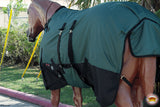 HILASON 600D Winter Waterproof Poly Horse Blanket Belly Wrap Hunter Green | Turnout Blankets for Horses