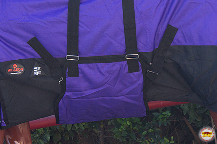 HILASON 600D Winter Waterproof Poly Horse Blanket Belly Wrap Purple | Turnout Blankets for Horses