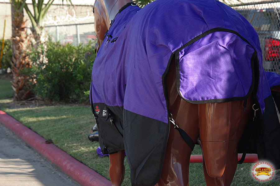 HILASON 600D Winter Waterproof Poly Horse Blanket Belly Wrap Purple | Turnout Blankets for Horses