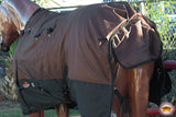 Hilason 600D Winter Waterproof Horse Turnout Blanket Belly Wrap Brown Black