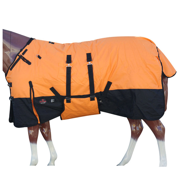 Hilason 600D Winter Waterproof Horse Turnout Blanket Belly Wrap Orange - Uhorse