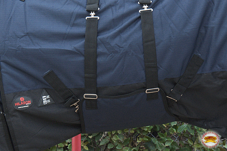 HILASON 600D Winter Waterproof Poly Horse Blanket Belly Wrap | Turnout Blankets for Horses