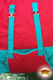 Hilason 600D Winter Waterproof Horse Blanket Belly Wrap Red & Turquoise