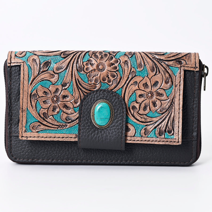 OHLAY Wallet Hand Tooled Genuine Leather Women Bag Western Handbag Purse | Womens Handbags |Leather Belt for Summer
