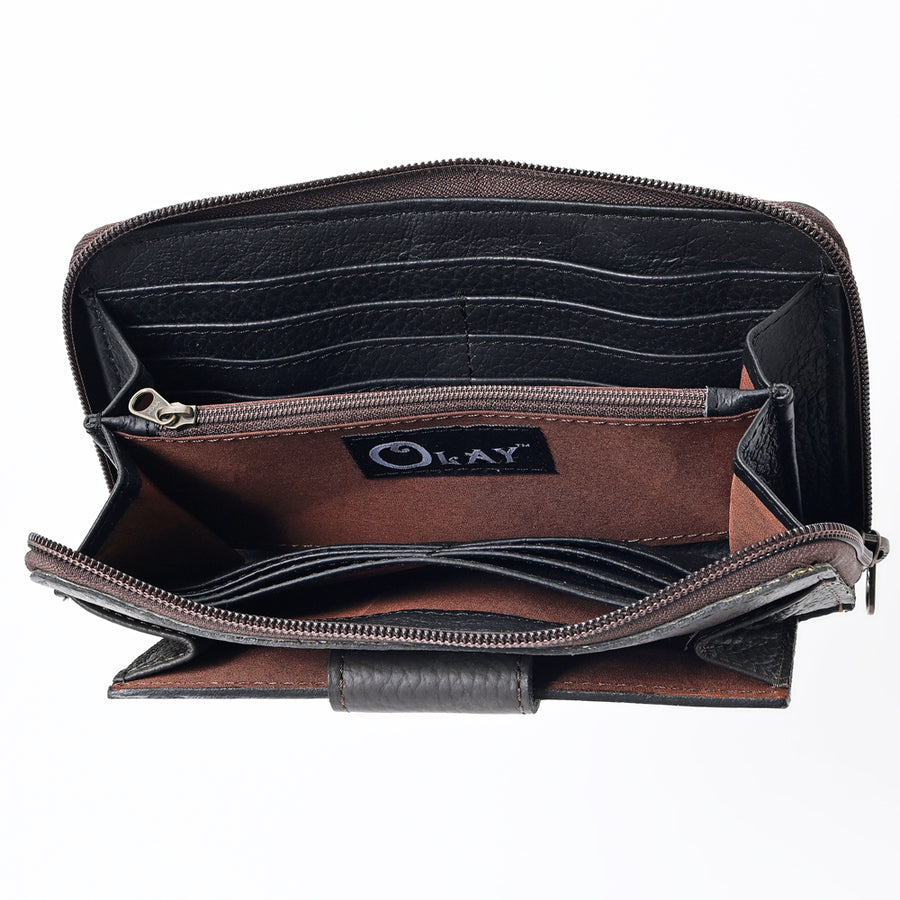 OHLAY Wallet Hand Tooled Genuine Leather Women Bag Western Handbag Purse | Womens Handbags |Leather Belt for Summer