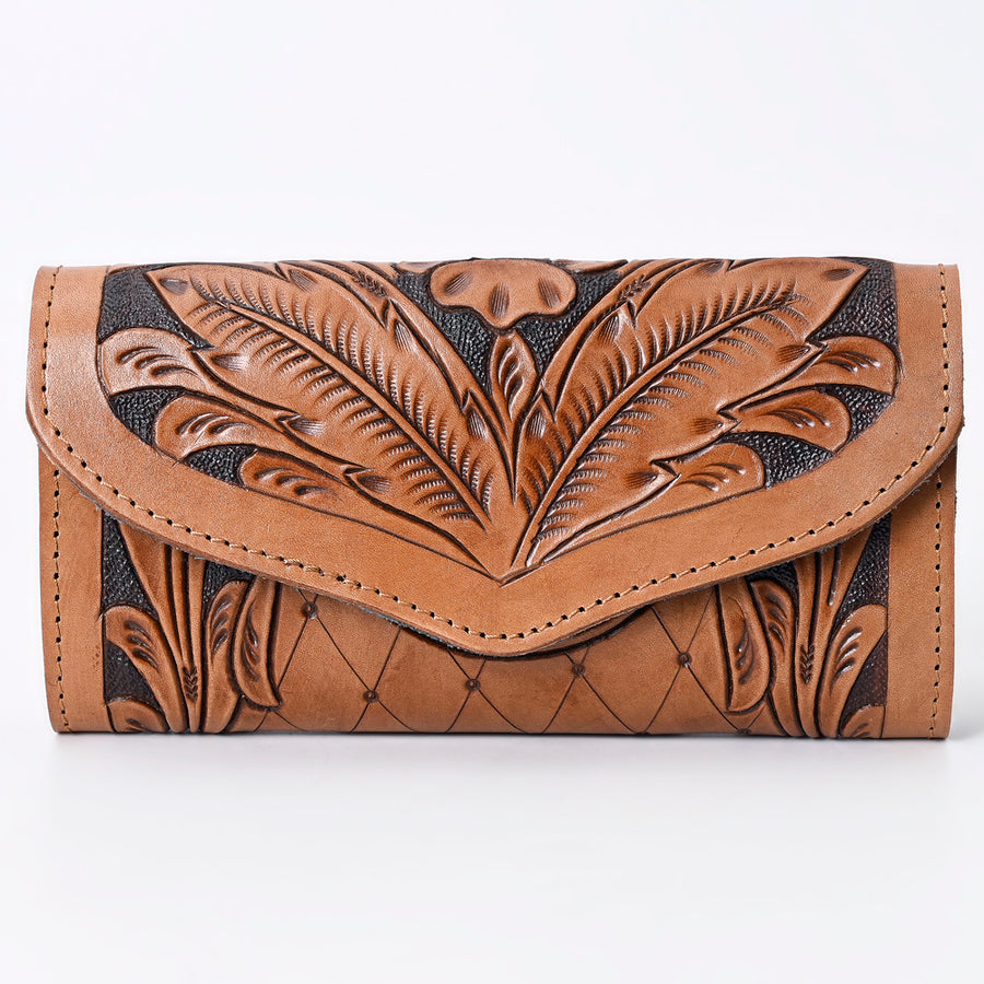 OHLAY Wallet Hand Tooled Genuine Leather Women Bag Western Handbag Purse | Womens Handbags |Leather Belt for Summer