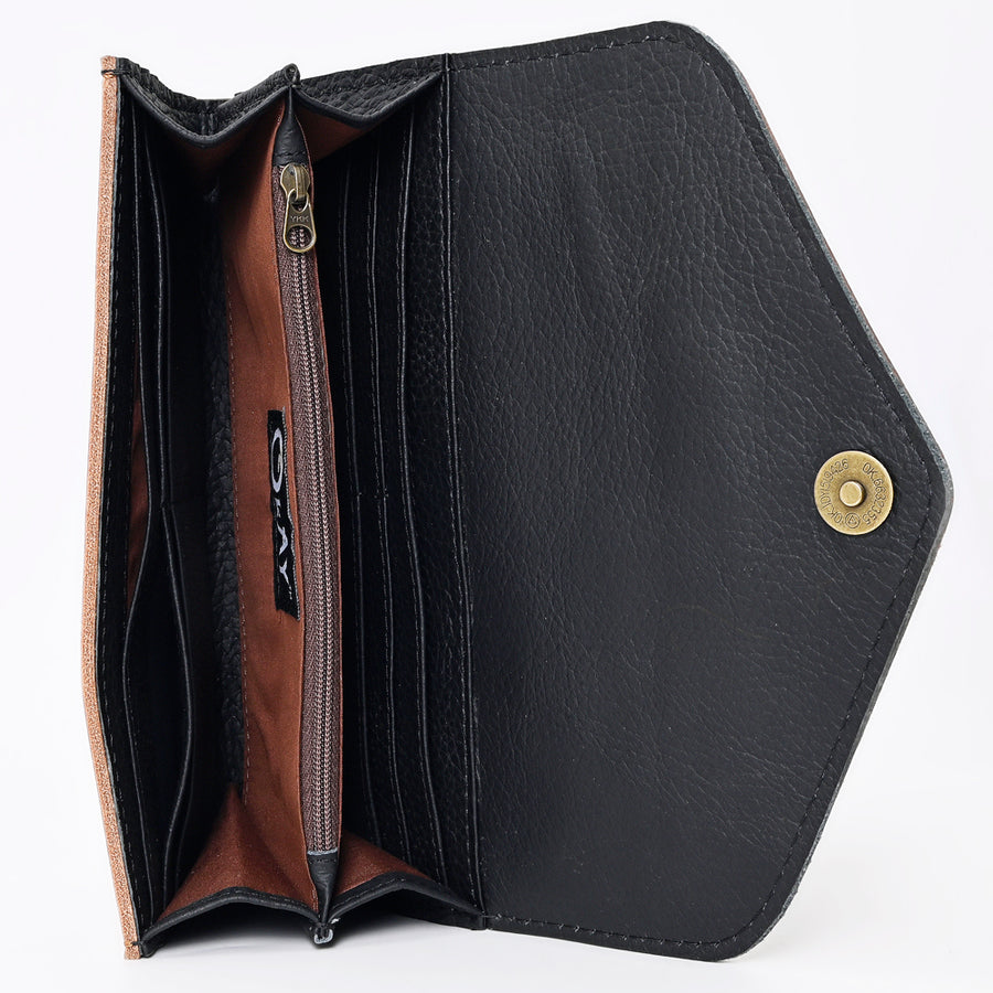 OHLAY Wallet Hand Tooled Genuine Leather Women Bag Western Handbag Purse | Womens Handbags |Leather Belt for Summer