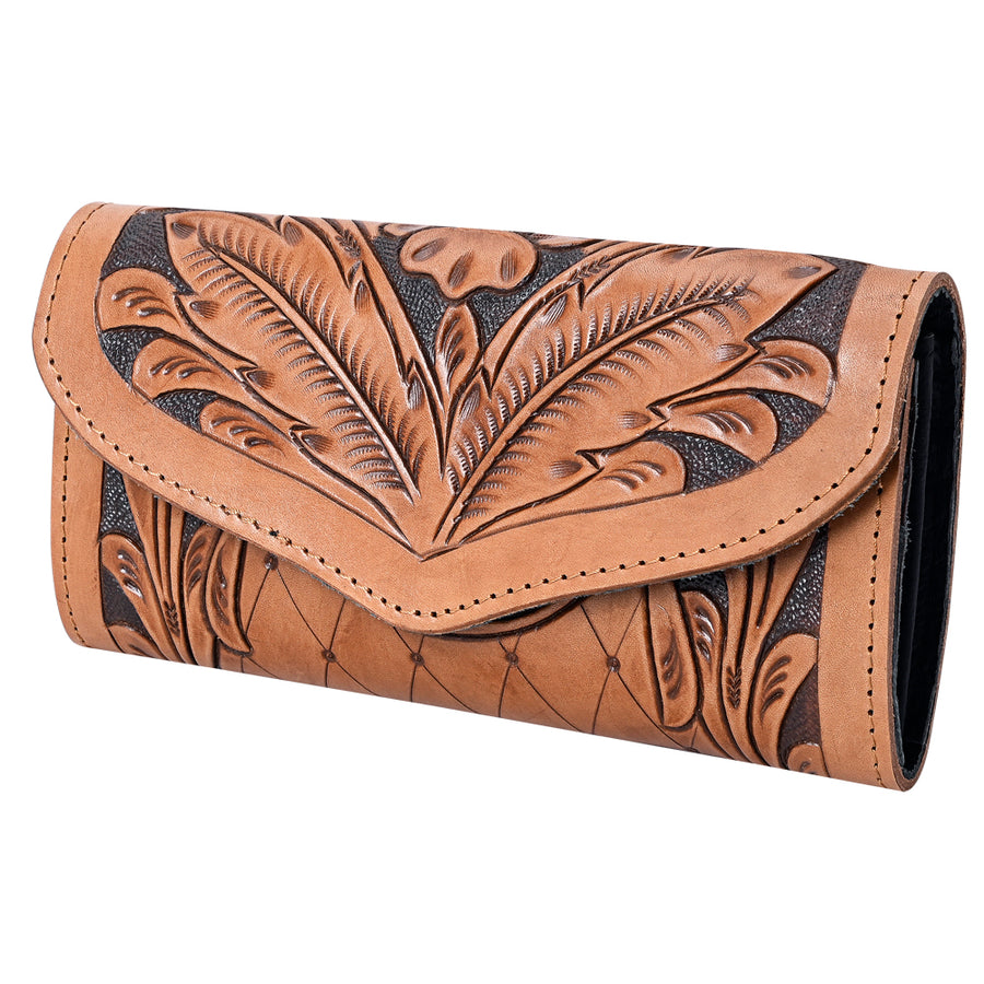 OHLAY WALLET Hand Tooled Genuine Leather women bag western handbag purse - Uhorse