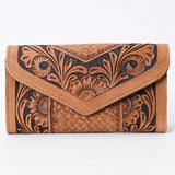 OHLAY WALLET Hand Tooled Genuine Leather women bag western handbag purse